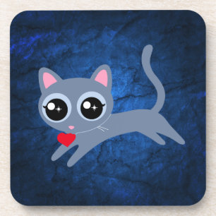 Dessous-de-verre Kitty Cat Heart Thief Cute Cadeau