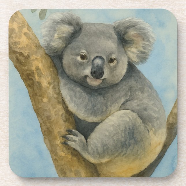 Dessous-de-verre Koala Calm - Aquarelle Faune (Devant)