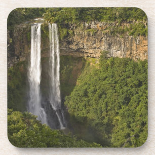 Dessous-de-verre La cascade de Chamarel la plus haute de l'île Mau