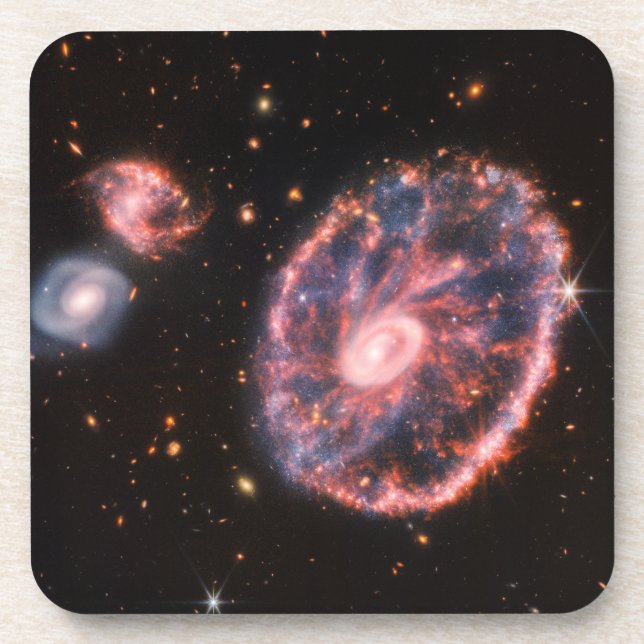 Dessous-de-verre La Galaxie Cartwheel Et Ses Galaxies Compagnons. (Devant)
