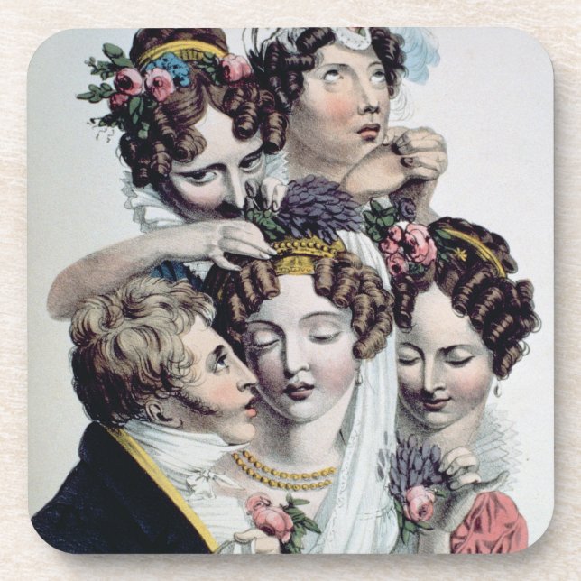 Dessous-de-verre La jeune mariée, c.1820 (litho) (Devant)