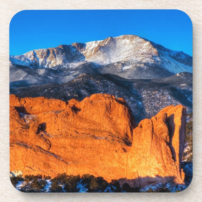 Dessous-de-verre La montagne de l'Amérique au lever du soleil (Devant)