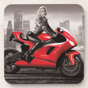 Dessous-de-verre La moto de Marilyn