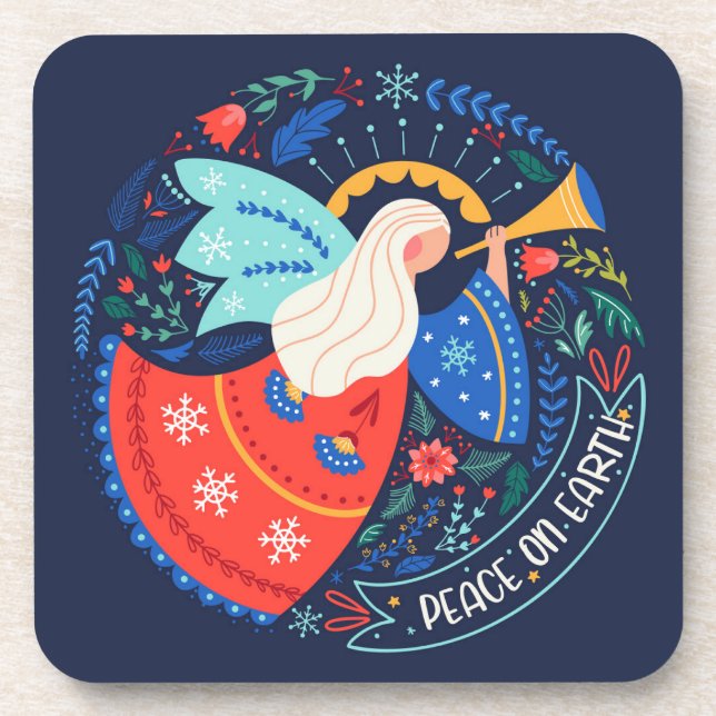 Dessous-de-verre La paix sur Terre Angel Design (Devant)