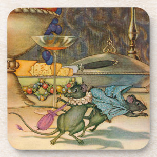 Dessous-de-verre La souris de ville et la souris de pays