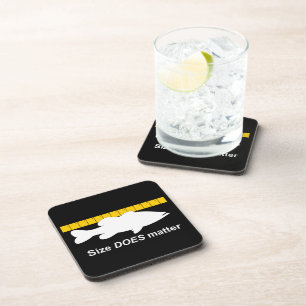 Dessous-de-verre La "taille importe" - pêche au bar drôle