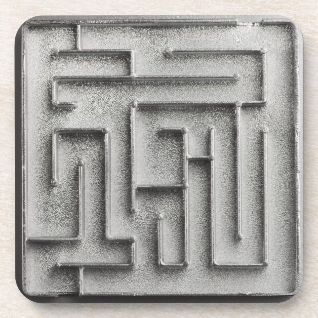 Dessous-de-verre Labyrinthe argenté (Devant)