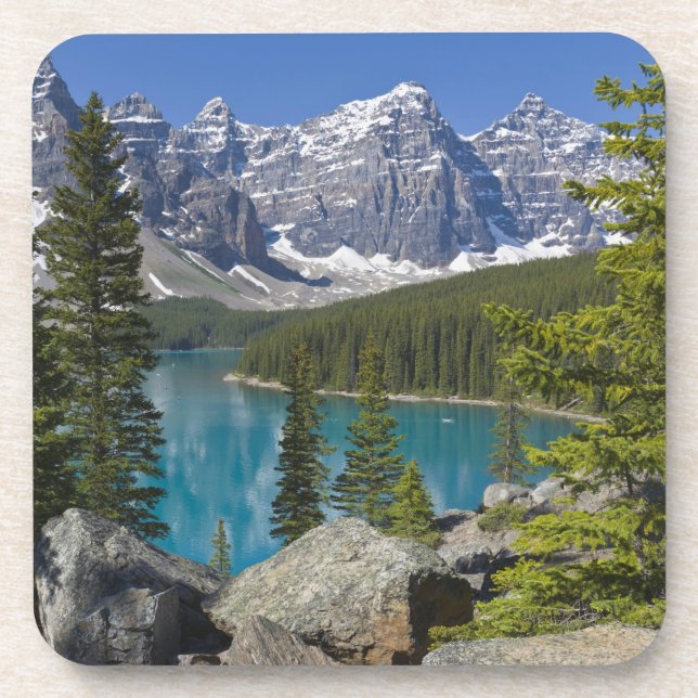 Dessous-de-verre Lac Moraine, Rocheuses canadiennes, Alberta, Canad (Devant)