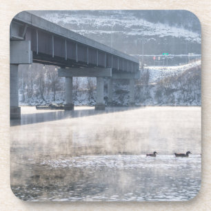 Dessous-de-verre Lac Taneycomo Foggy Winter Fishing