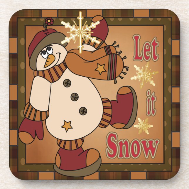 Dessous-de-verre Laisser neiger Holiday Snowman | Noël (Devant)