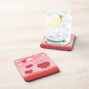 Dessous-de-verre "L'amour est dans l'air!" magnifique arbre d'amour