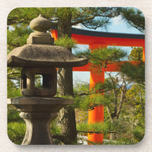 Dessous-de-verre Lanterne en pierre et porte Torii