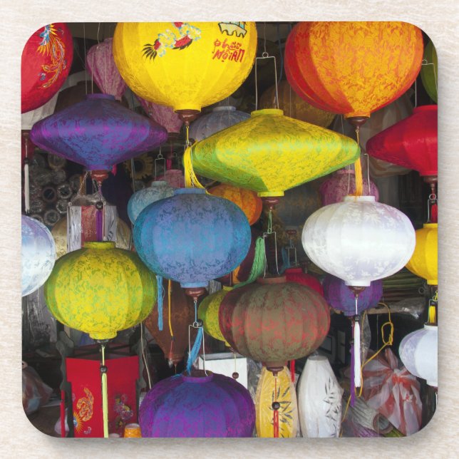 Dessous-de-verre lanternes vietnamiennes colorées (Devant)