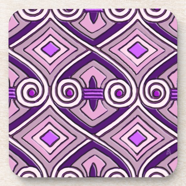 Dessous-de-verre L'Art Déco Fait La Perse (Purples Lumineux) (Devant)