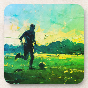 Dessous-de-verre "L'art du football" (Style 4) Peinture à l'huile