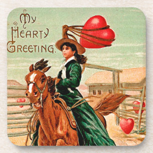 Dessous-de-verre Lasso mon coeur Vintage Valentine