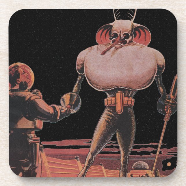 Dessous-de-verre L'astronaute de science-fiction vintage Shake Hand (Devant)
