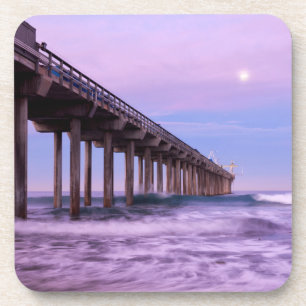 Dessous-de-verre L'aube violette au-dessus de la jetée, Californie