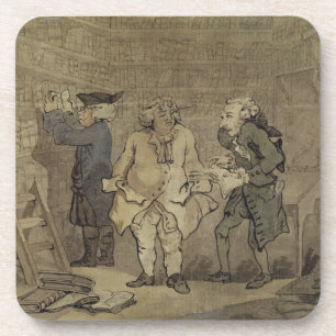 Dessous-de-verre L'auteur et son éditeur, 1784 (lavage gris et