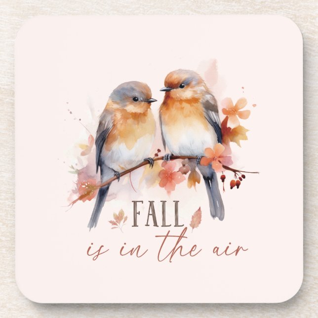 Dessous-de-verre L'Automne Est Dans L'Air - Beaux Oiseaux Et Feuill (Devant)