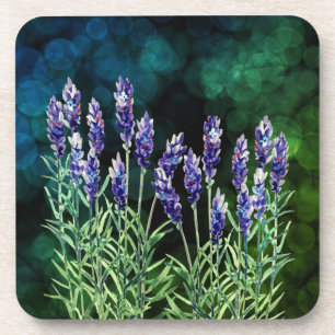 Dessous-de-verre Lavande peinte avec aquarelles