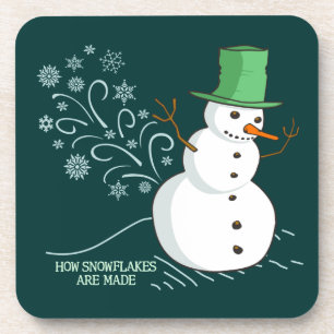 Dessous-de-verre Le bonhomme de neige pète des flocons de neige