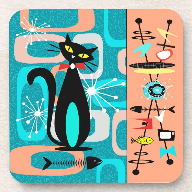 Dessous-de-verre Le Cats Meow (Ensemble de 6) (Devant)