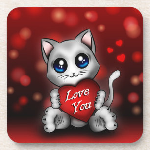 Dessous-de-verre Le chaton t'aime