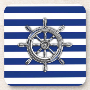 Dessous-de-verre Le chrome aiment la roue sur les rayures nautiques