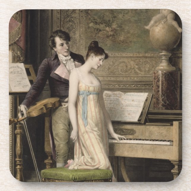 Dessous-de-verre Le duo (mezzotinto) (Devant)
