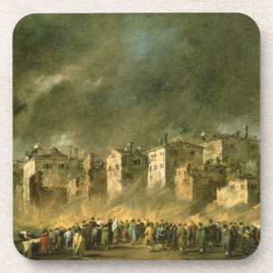 Dessous-de-verre Le feu chez San Marcuola (huile sur la toile)