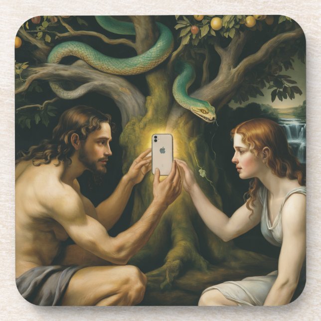 Dessous-de-verre Le Fruit interdit - Adam et Eve (Devant)