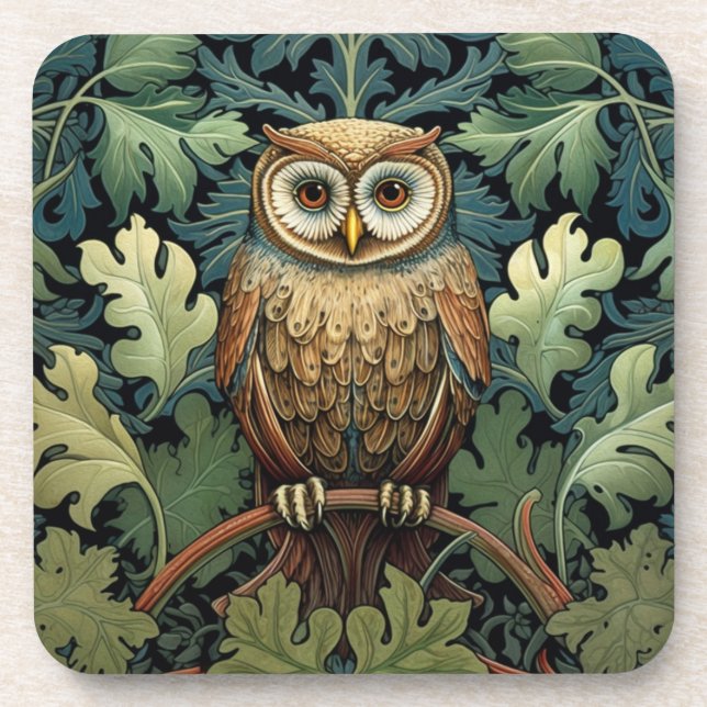 Dessous-de-verre Le hibou sur un chêne (Devant)