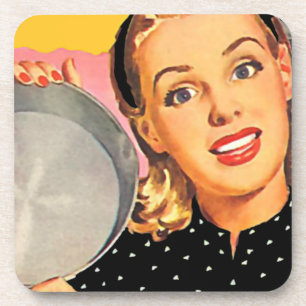 Dessous-de-verre Le kitsch Bitsch : Graphique vintage de femme au