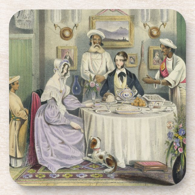 Dessous-de-verre Le petit déjeuner, plaquent 3 "des Indiens anglo", (Devant)