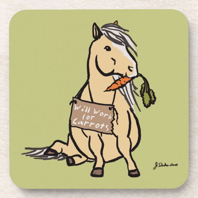 Dessous-de-verre Le Petit Pony Travaillera Pour Les Carottes (Devant)