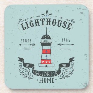 Dessous-de-verre Le phare me guident l'affiche à la maison