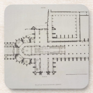 Dessous-de-verre Le plan de l'Abbaye de Westminster, plaquent 1 de
