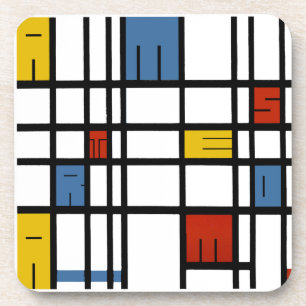 Dessous-de-verre Le puzzle d'Amsterdam (style de Mondrian)
