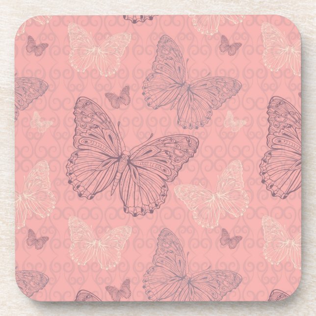 Dessous-de-verre Le rose de papillon (Devant)