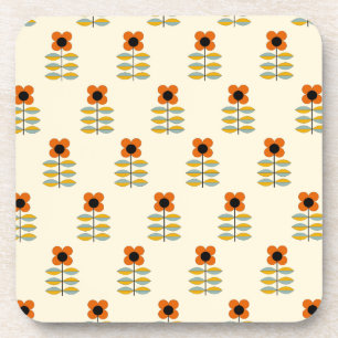 Dessous-de-verre Le Scandinave a inspiré le motif floral orange