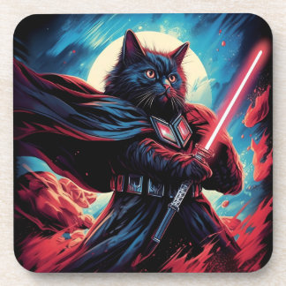 Dessous-de-verre Le Stardust Samurai | Guerrier de chat cosmique