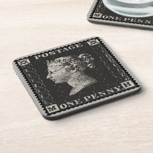 Dessous-de-verre Le Timbre noir Penny (Côté gauche)