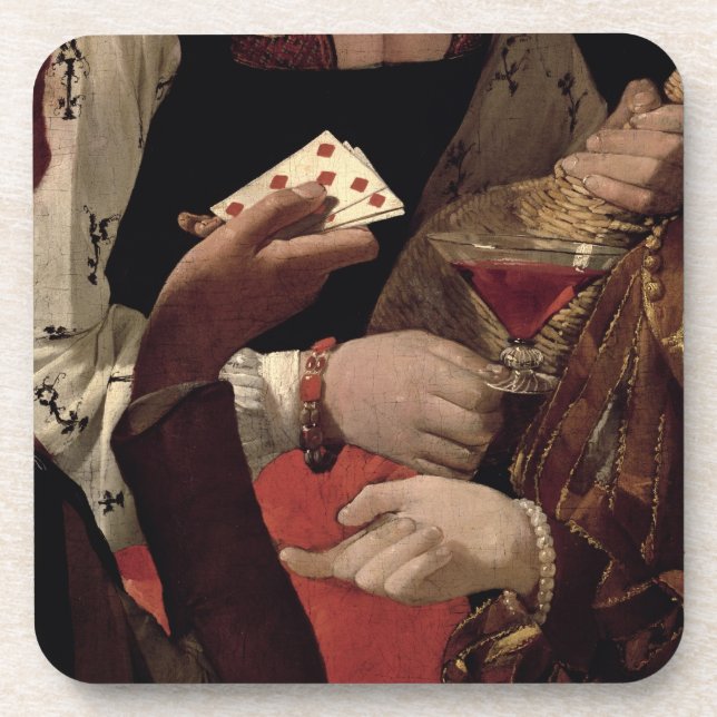 Dessous-de-verre Le tricheur avec l'as des diamants, détail de (Devant)