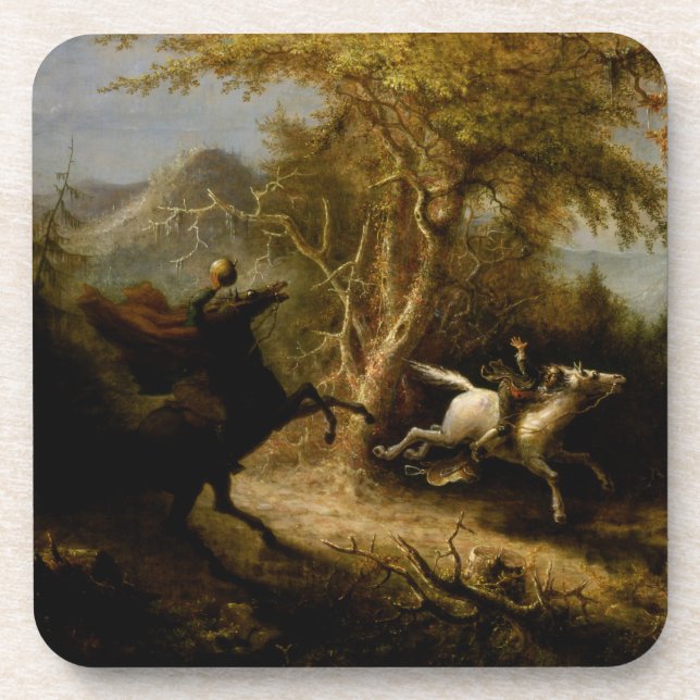 Dessous-de-verre Légende du cavalier sans tête fantôme d'Halloween (Devant)