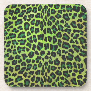 Dessous-de-verre Léopard noir et vert