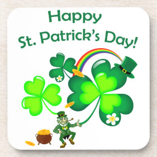 Dessous-de-verre Leprechaun et Shamrock