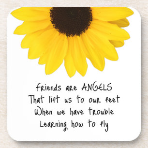 Dessous-de-verre Les amis sont Angels Citation Sunflower Beverage C