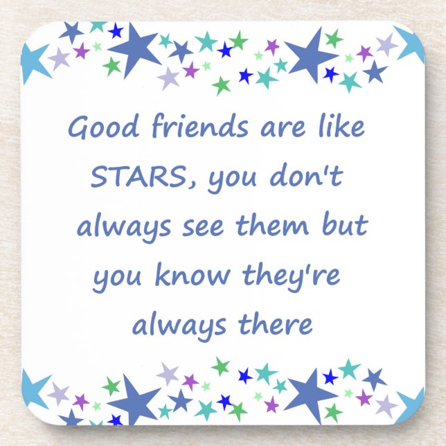 Dessous-de-verre Les bons amis sont comme Stars Inspirational Citat (Devant)