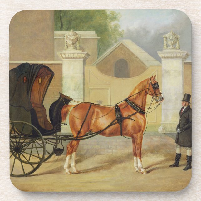 Dessous-de-verre Les chariots des messieurs : Un cabriolet, (Devant)